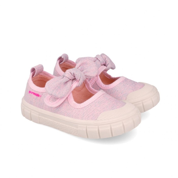 Pantofiori canvas pentru copii garvalin 252380, rosa (marime: 24)