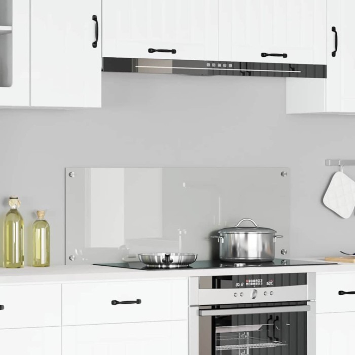 vidaXL Contrablat bucătărie transparent 110x40x0.6cm sticlă securizată
