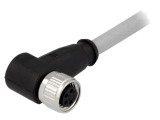 Conector M8 mamă 4 pini 90&deg; cu cablu 0,5m PVC