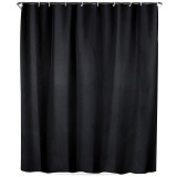 Perdea de dus impermeabila neagra 180x180 cm, cu 12 carlige incluse