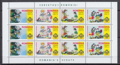ROMANIA 2005 LP 1686 a CERCETASII ROMANIEI MINICOALA DE 12 TIMBRE MNH foto