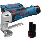 Bosch GSC 12V-13 - Masina de taiat tabla cu 2 acumulatori Li-Ion 12 V 2 Ah 1.3 mm valiza speciala