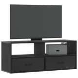 vidaXL Dulap TV, negru, 100x31x39,5 cm, lemn prelucrat și metal