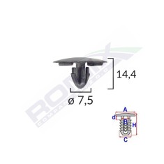 Clema Capac Motor Pentru Lexus/Toyota 7.5X14.4Mm - Negru Set 10 Buc 136865 B25665-RMX