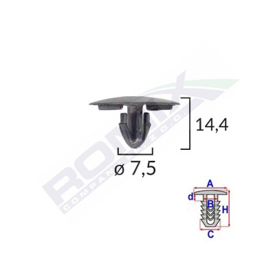 CLEMA CAPAC MOTOR PENTRU LEXUS/TOYOTA 7.5X14.4MM - NEGRU SET 10 BUC 62023 foto