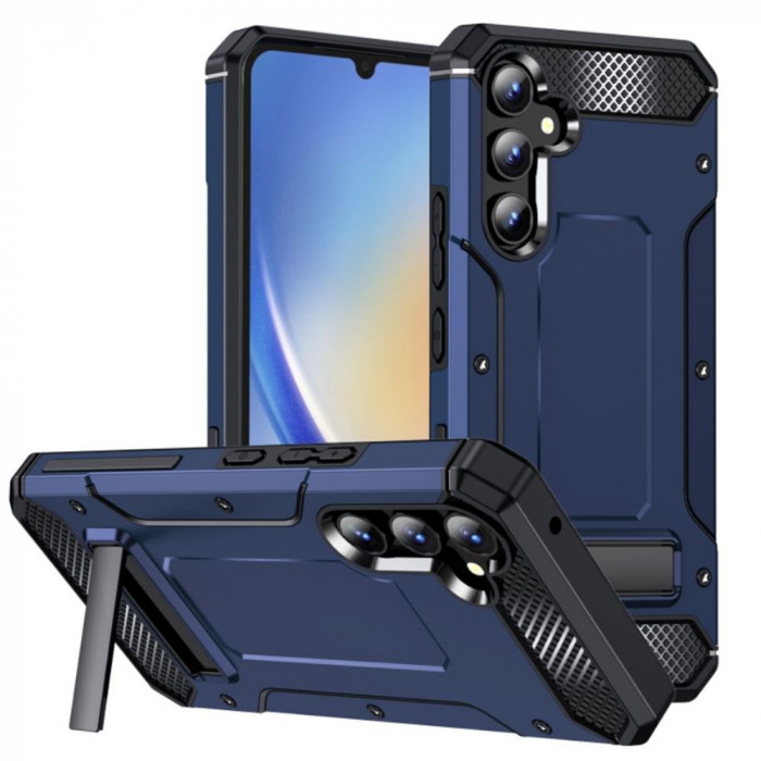 Husa telefon Samsung Galaxy A34 5G - Techsuit Hybrid Armor Kickstand - Blue