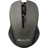 Mouse wireless Optical 800/1000/1200 dpi, 4 btn, USB, power saving button, Graphite, CANYON