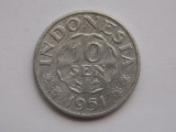 10 SEN 1951 INDONEZIA, Asia
