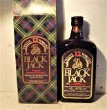 RARE WHISKY BLACK JACK, 12 YO, CL 75 GR, 40, ANI 60/70 IMP. FABBRI ITALY, Europa, Rosu, Sec