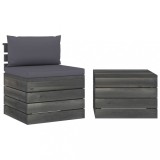 VidaXL Set mobilier grădină din paleți cu perne, 2 piese, lemn de pin