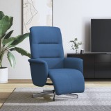 VidaXL Fotoliu rabatabil cu suport de picioare, albastru, textil