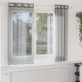 Perdele Voile cu Oelii 2 buc Gri Inchis 140x140 cm