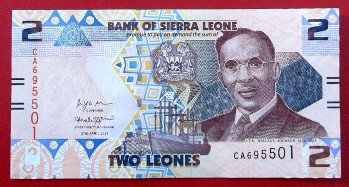 Sierra Leone 2 Leones 2022 UNC necirculata **