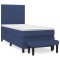 Pat box spring cu saltea, albastru, 80x200 cm, textil