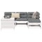 Gossi set canapea de gradina, 5 piese, alb, lemn masiv de pin