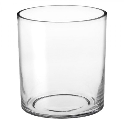 Vază Decorativă Cylindrică, Sticlă Transparentă, Diametru 15cm, &amp;Icirc;nălțime 20cm foto