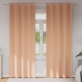 vidaXL Perdele cu perdele 2 pcs Maro deschis 245 x 140 cm Poliester