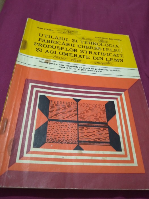 UTILAJUL SI TEHNOLOGIA FABRICARII CHERESTELEI ,PRODUSELOR STRATIFICATE 1983