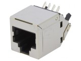 Soclu RJ45 Cat 6 Ecranat 8p8c THT &icirc;n Unghi, ENCITECH
