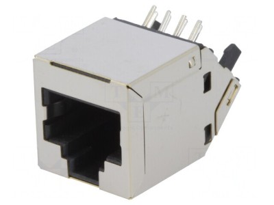 Soclu RJ45 Cat 6 Ecranat 8p8c THT &amp;icirc;n Unghi foto