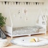 VidaXL Cadru de pat pentru copii, alb, 90x190 cm, lemn masiv de pin 834508