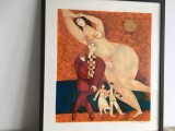 Cumpara ieftin HARRY GUTTMAN, PIERROT SI COLOMBINA- CROMOLITOGRAFIE ștampila editor, semnată