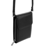 Geantă tip husă pentru telefon, Crossbody, Neagră Mată, 11,5x4x17 cm, CMCLASS