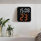 Ceas de masa, cu lumina led portocaliu, incarcare USB, alarme, calendar, temperatura, functie snooze, mod de noapte, dimensiuni 11 X 10 X 4 cm, negru/
