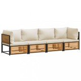 Cumpara ieftin Set canapele de gradina cu perne, 4 piese, lemn masiv de acacia