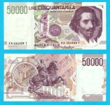 Italia (pick 116) 50000 Lire 1992 UNC serie: KA 38349x T; Fontana del Tritone