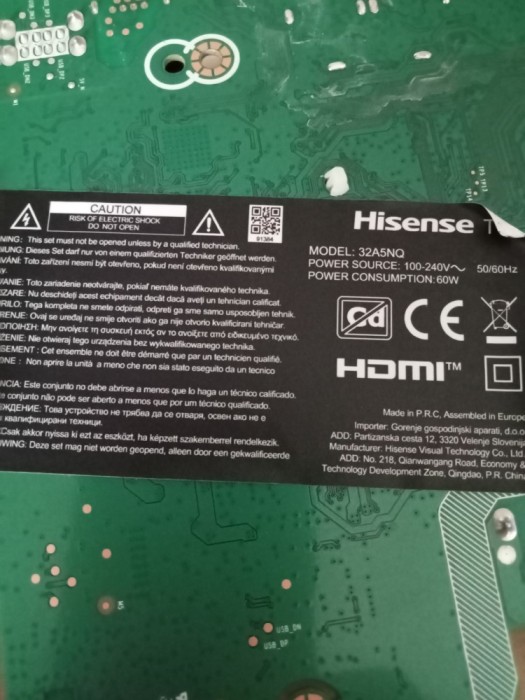 Placa digitala Hisense_32A5NQ
