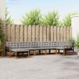 vidaXL Set de canapele de exterior 7 pcs Gri natural și deschis 3369678