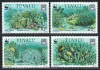 Tuvalu 1992 Mi 638/41 MNH - WWF: Coral albastru, Nestampilat