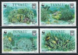 Tuvalu 1992 Mi 638/41 MNH - WWF: Coral albastru