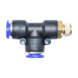 Mufa rapida tip T din plastic cu filet metalic 10x10 mm si 1/4