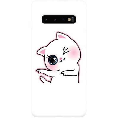 Husa silicon personalizata pentru Samsung Galaxy S10, Cute Kitty foto