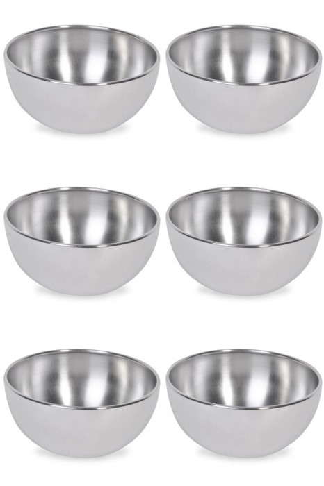 Set boluri, 6 piese, 500 ml, Metal, Argintiu