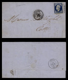 France 1856 Postal History Rare Cover + content Beaucaire to Cette D.189