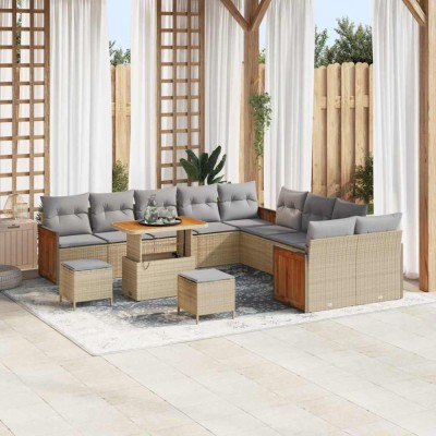 vidaXL Set de canapele pentru grădină 13 pcs Bej 90 x 55 x 71 cm 3365317 foto
