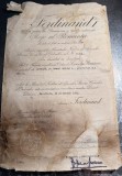 Brevet Ordinul Coroana Romaniei in grad de Cavaler 1926 semnat Ferdinand 1