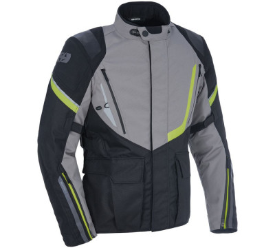 MBS Geaca textila impermeabila Oxford Montreal 4.0, negru/gri/fluo, XL, Cod Produs: TM201105XLOX foto