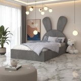 Pat Tapitat Naya Gri Catifea Premium Livrare &icirc;n toată țara