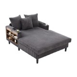 Chaise-longue multifuncțională din cord, Gri &icirc;nchis | Aosom Romania