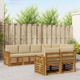 vidaXL Seturi de canapele 8 pcs Natural și Bej Lemn Solid de Acacia 3375003