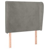 Cumpara ieftin Tablie de pat cu aripioare gri deschis 103x23x118/128cm catifea