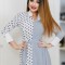P57 Rochie asimetrica cu maneci lungi