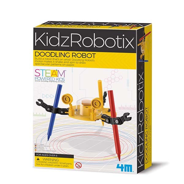 Kit constructie robot mazgalitor, Doodling Robot, KidzRobotix, 4M