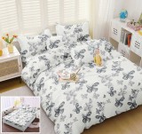 Cumpara ieftin Lenjerie Pat Mamba Px003, Bumbac, 4 Piese, Cu Elastic, Alb, Gri, Imprimeu