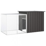 VidaXL Coteț pentru păsări, antracit, 200x91x100 cm, oțel galvanizat