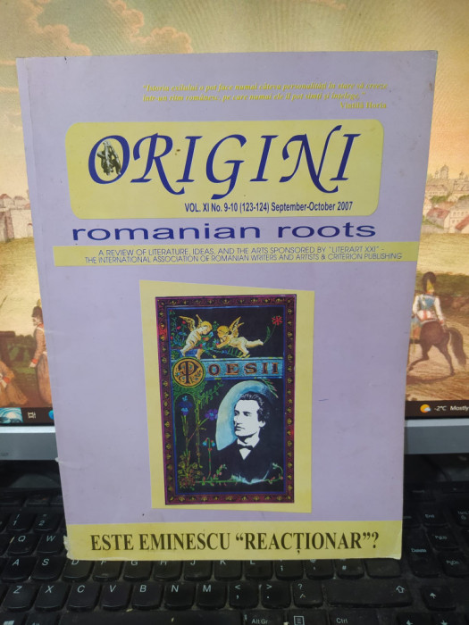 Origini, Romanian Roots, nr. 9-10 sep.-oct. 2007, Este Eminescu reacționar?, 082